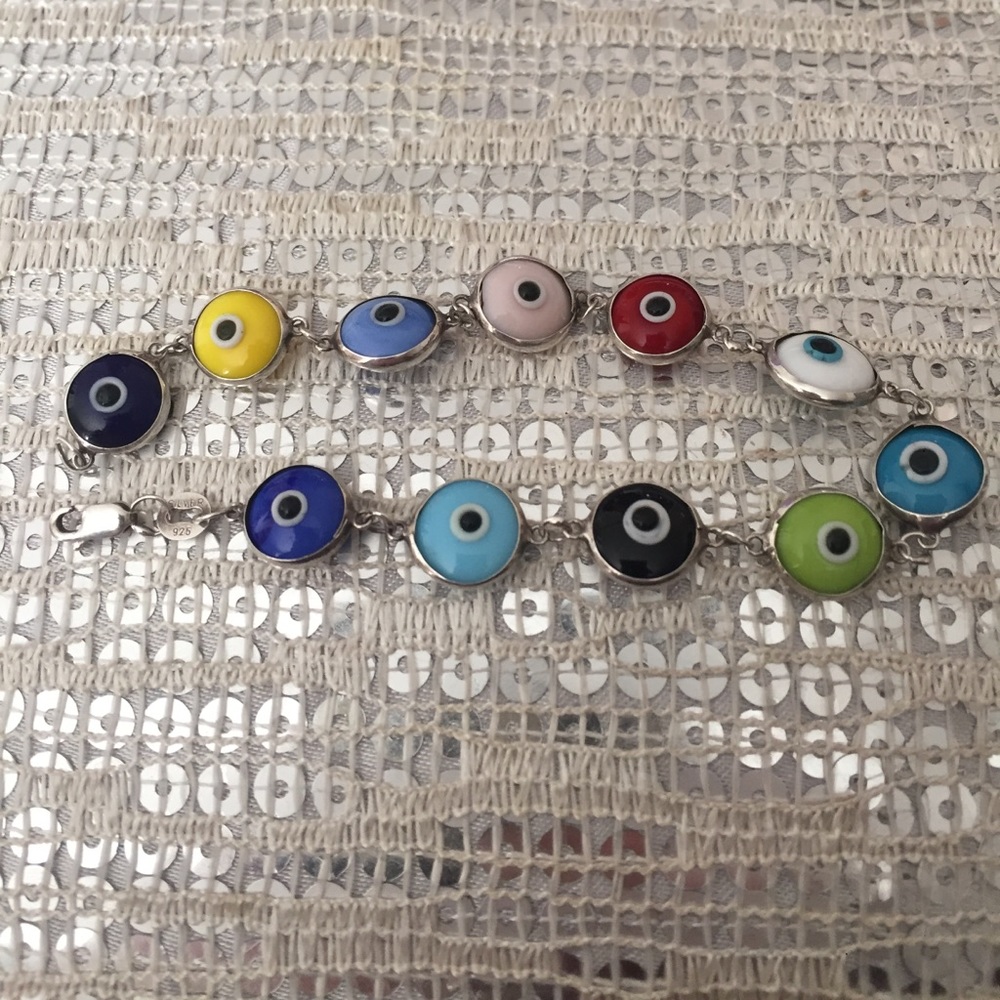 Sterling Silver Evil Eye Bracelet